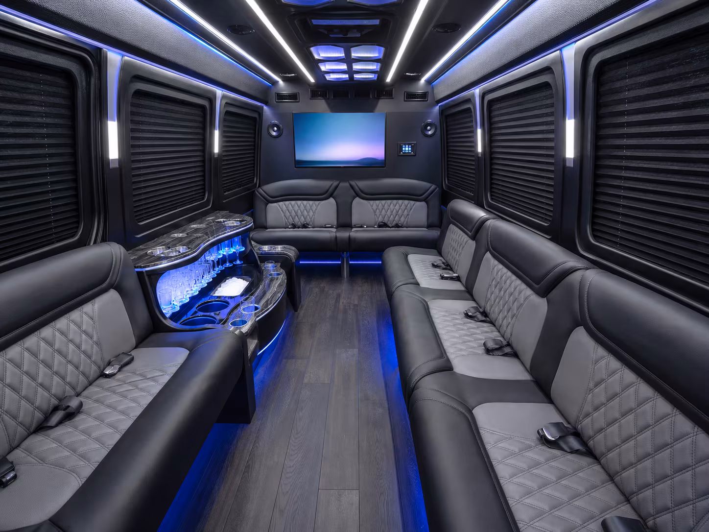 bradenton 40 passenger party bus inside