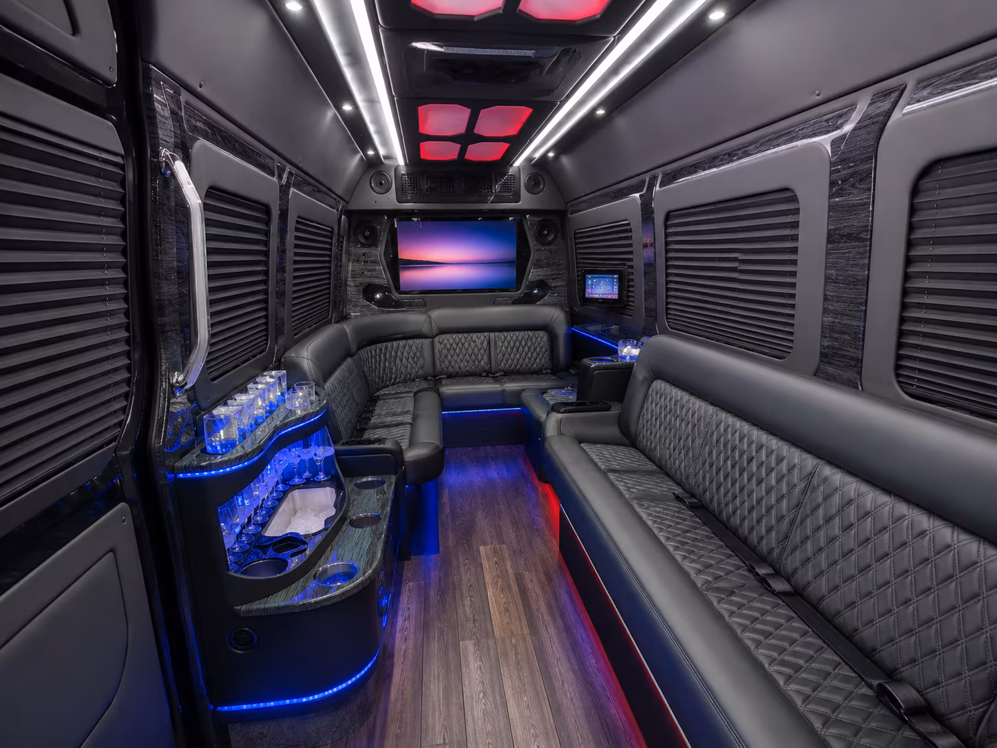 bradenton 50 passenger party bus inside